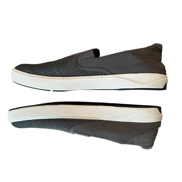 OluKai Lae\'ahi Men\'s Size 12 Grey Mesh Slip On Sneakers Pavement 10443-PVPV